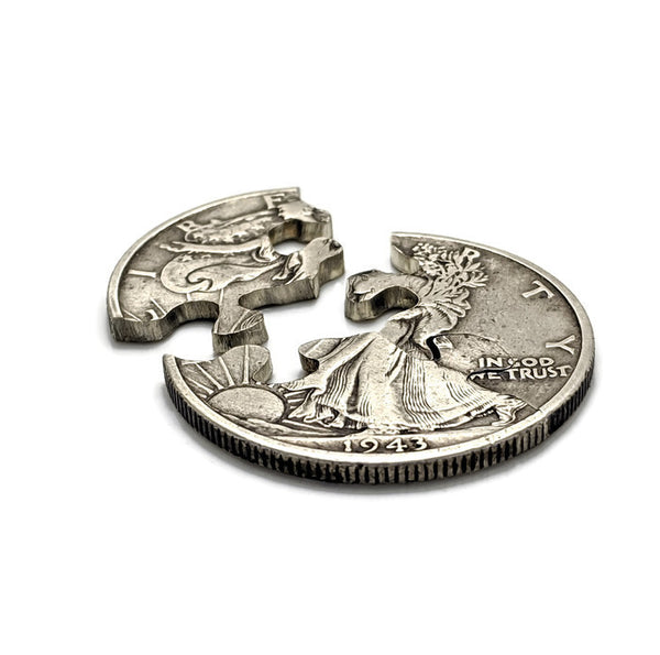 Walking Liberty Half Dollar 3-Piece Puzzle | Hand-crafted coin